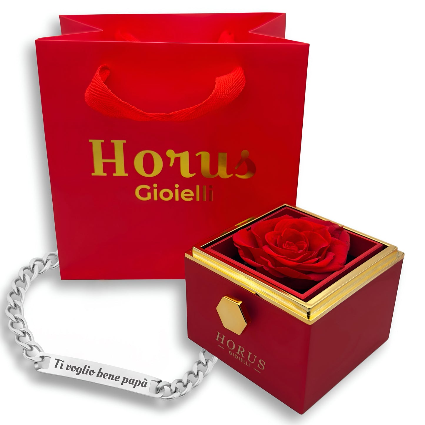 HORUS COFANETTO ROSA™ | Bracciale inciso