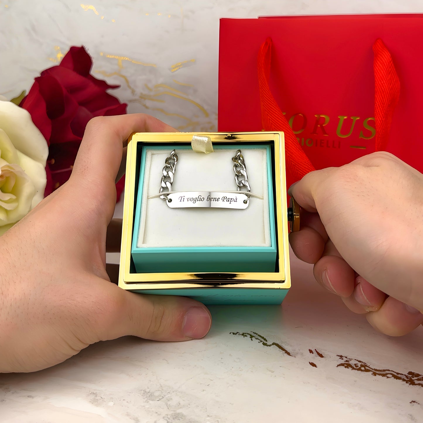 HORUS COFANETTO ROSA™ | Bracciale inciso