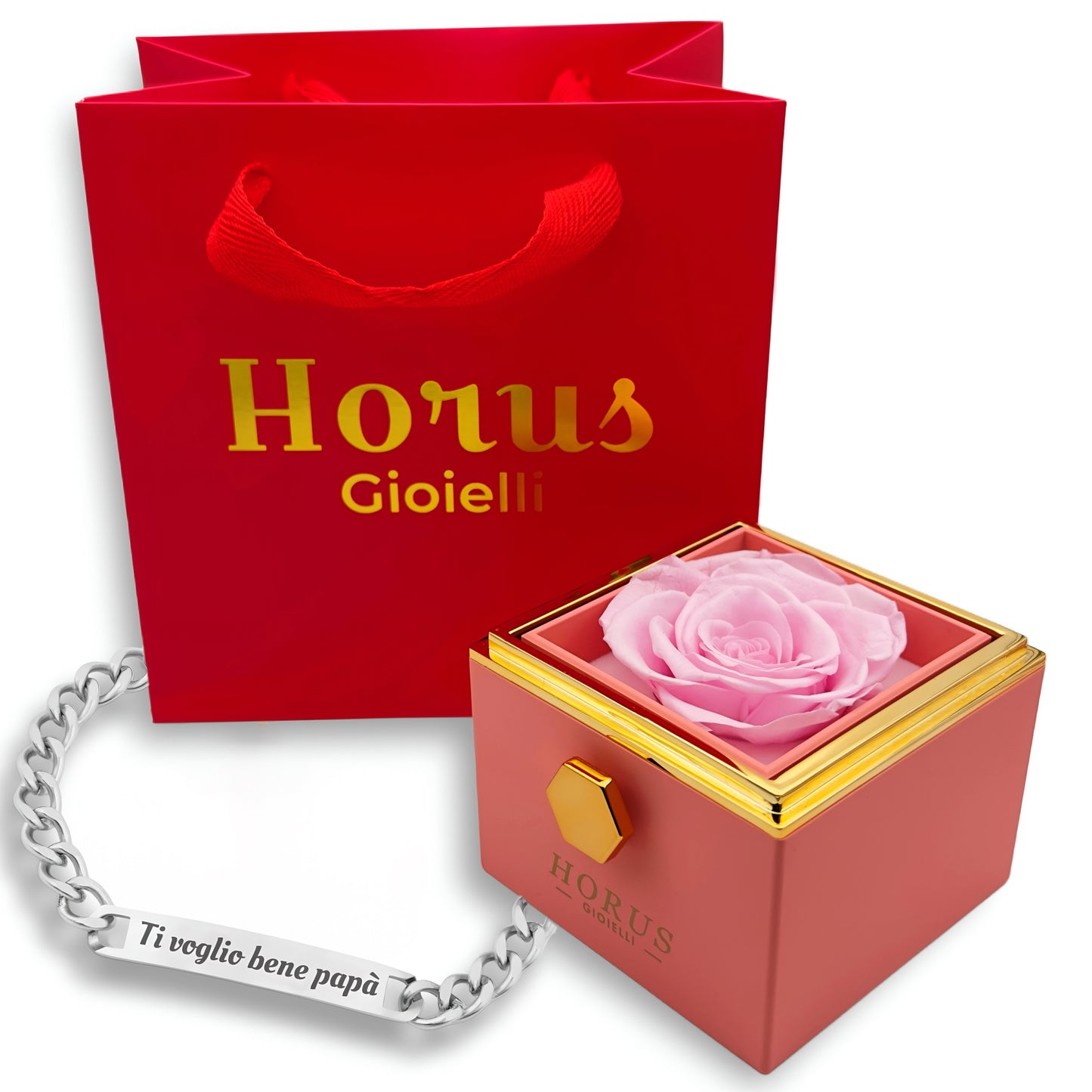 HORUS COFANETTO ROSA™ | Bracciale inciso