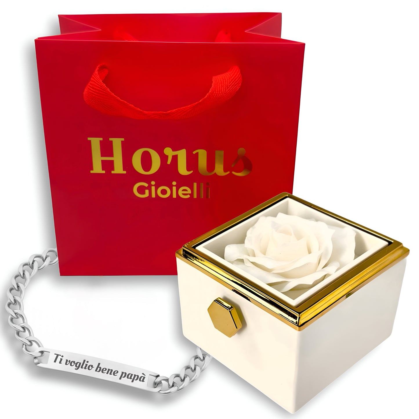 HORUS COFANETTO ROSA™ | Bracciale inciso