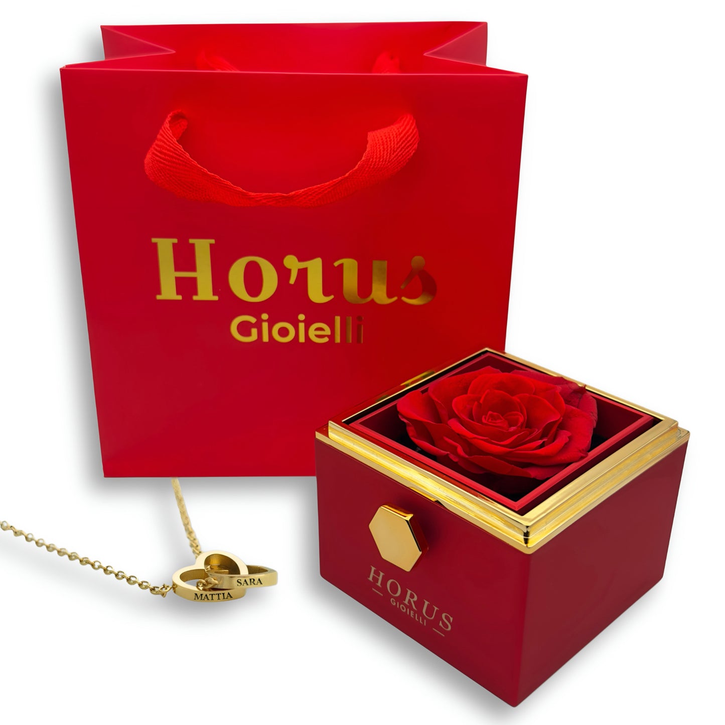 BOX ROSA ETERNA™ | Collana doppio cuore