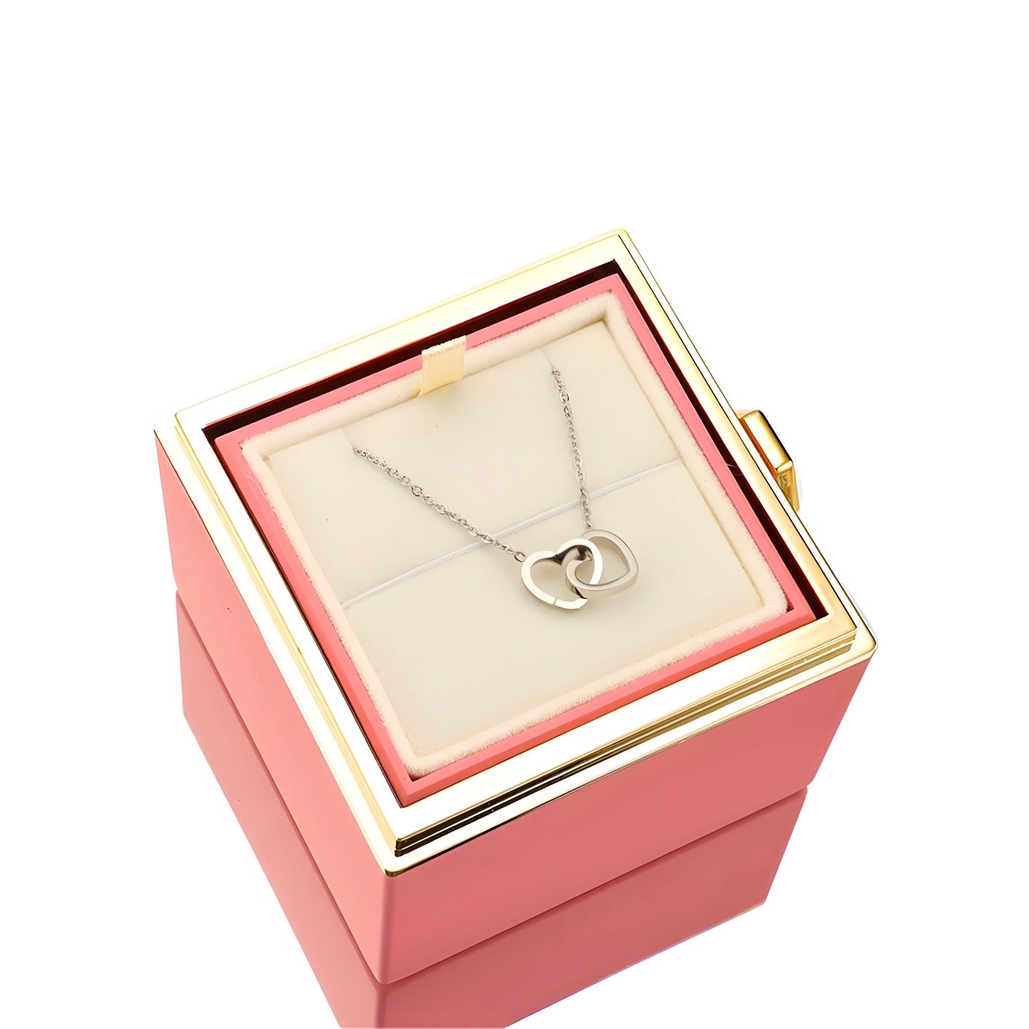 HORUS COFANETTO ROSA™ | Collana doppio cuore - Rosso / Oro 18K