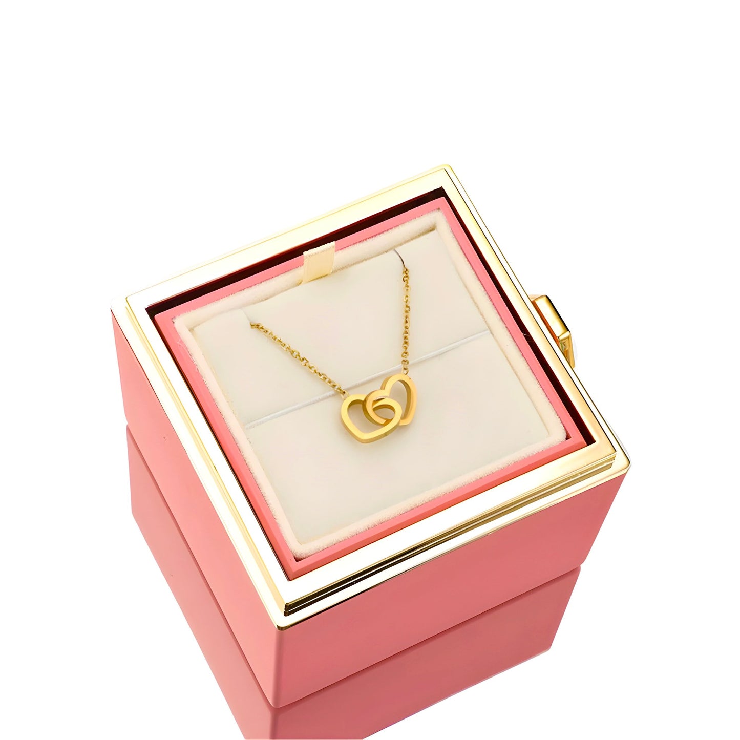 HORUS COFANETTO ROSA™ | Collana doppio cuore - Rosso / Oro 18K