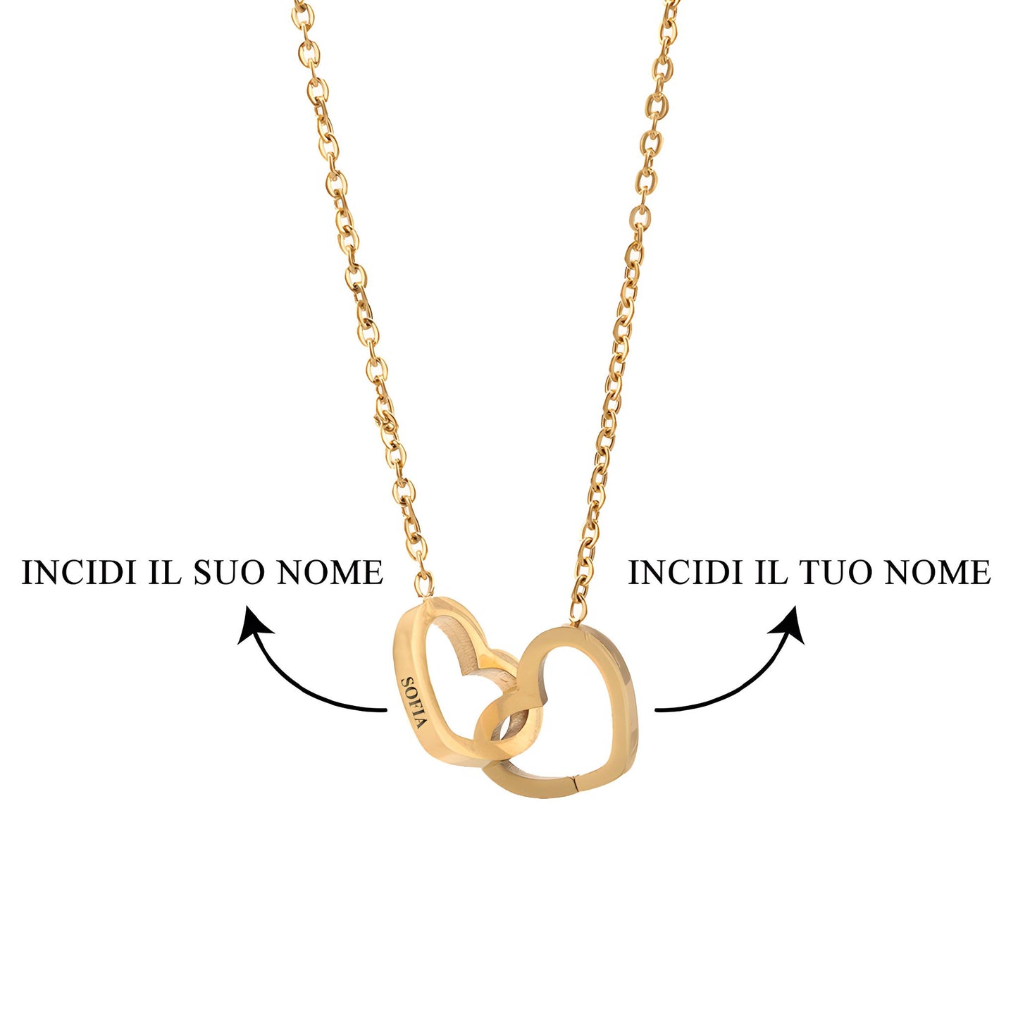 HORUS COFANETTO ROSA™ | Collana doppio cuore - Rosso / Oro 18K
