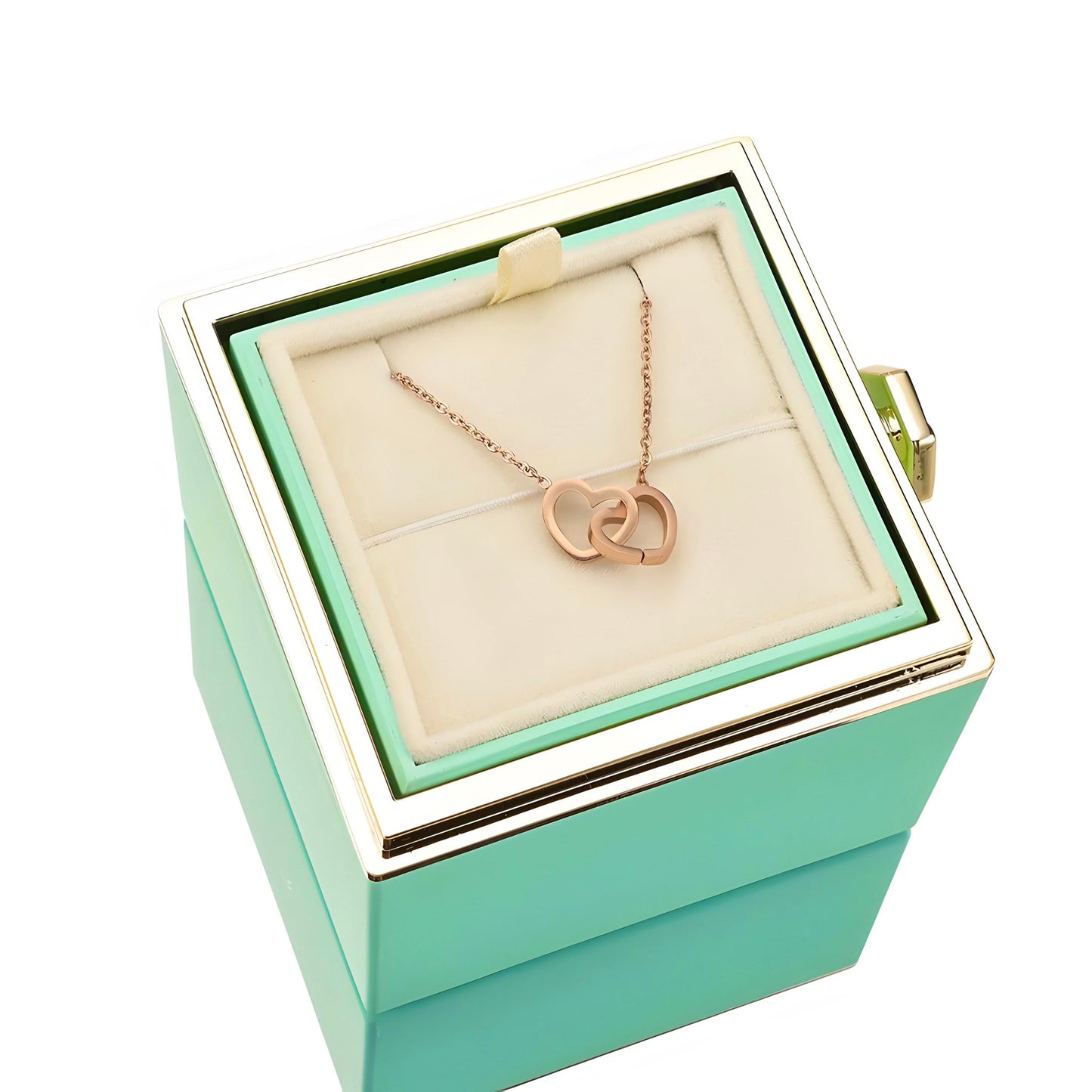 HORUS COFANETTO ROSA™ | Collana doppio cuore - Rosso / Oro 18K