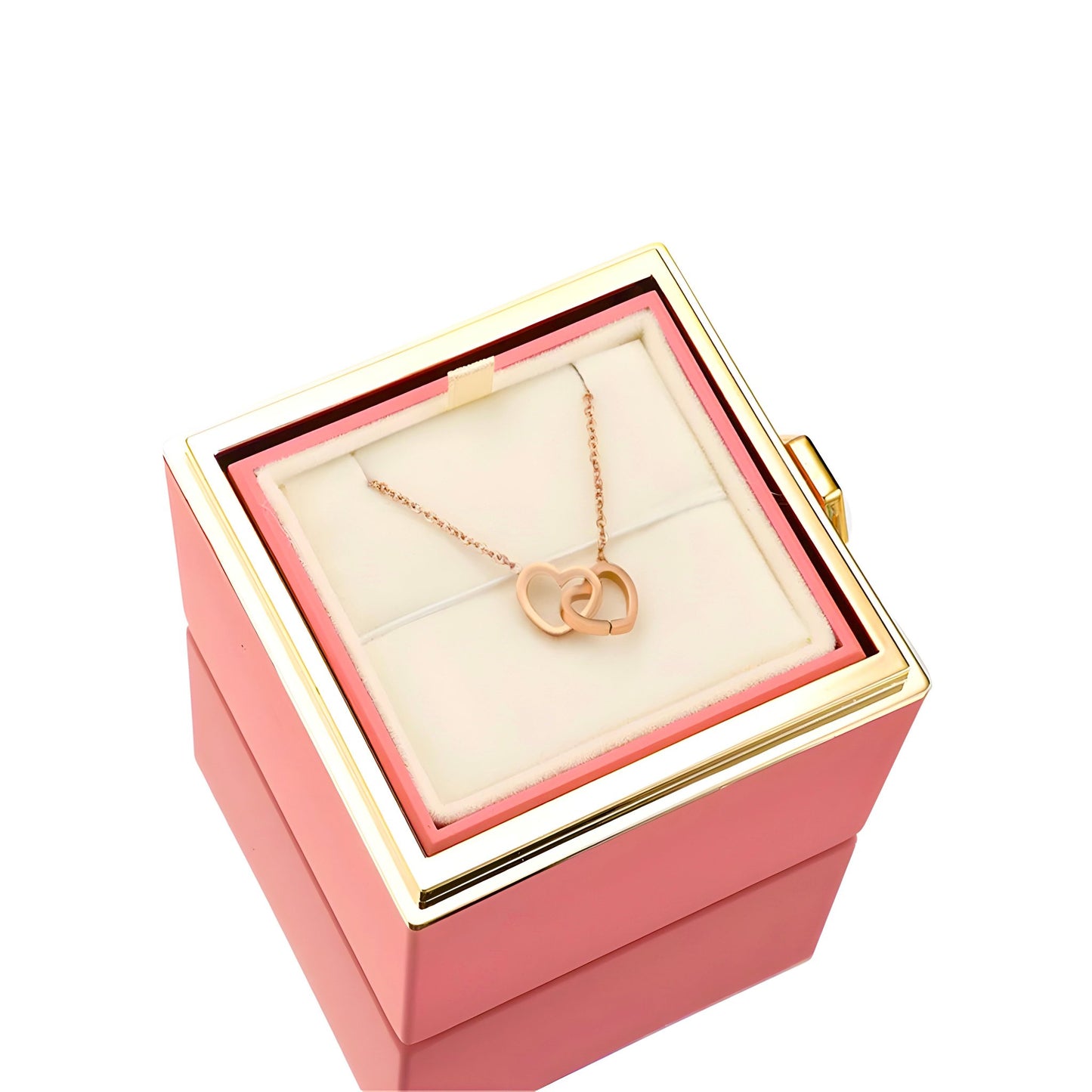 HORUS COFANETTO ROSA™ | Collana doppio cuore - Rosso / Oro 18K