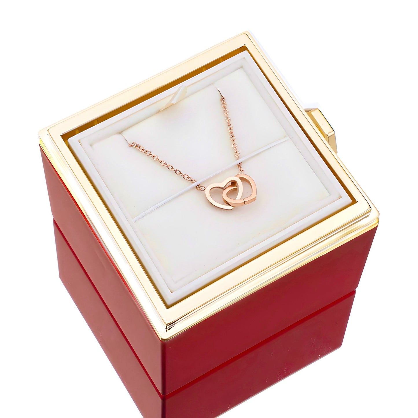 HORUS COFANETTO ROSA™ | Collana doppio cuore - Rosso / Oro 18K