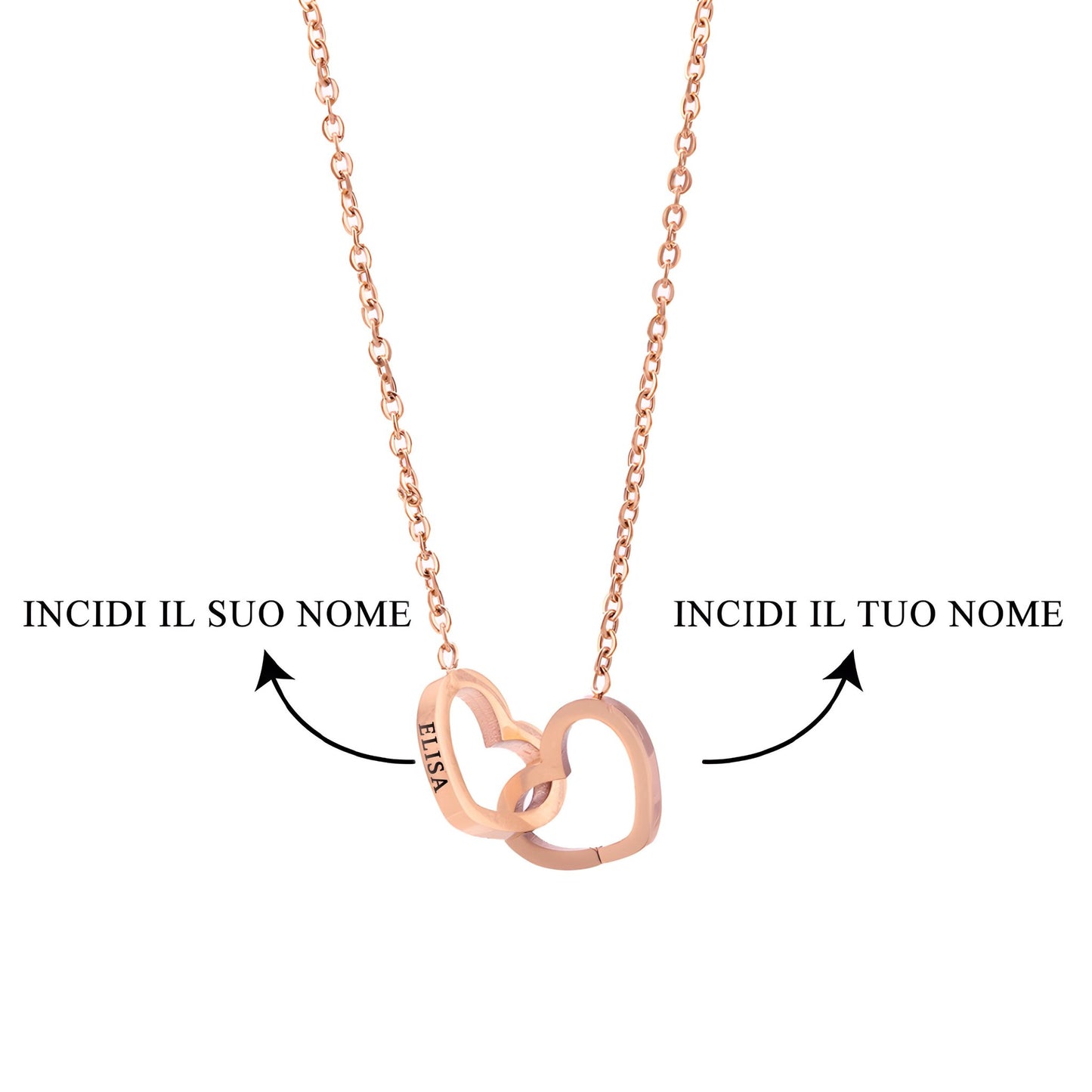 HORUS COFANETTO ROSA™ | Collana doppio cuore - Rosso / Oro 18K