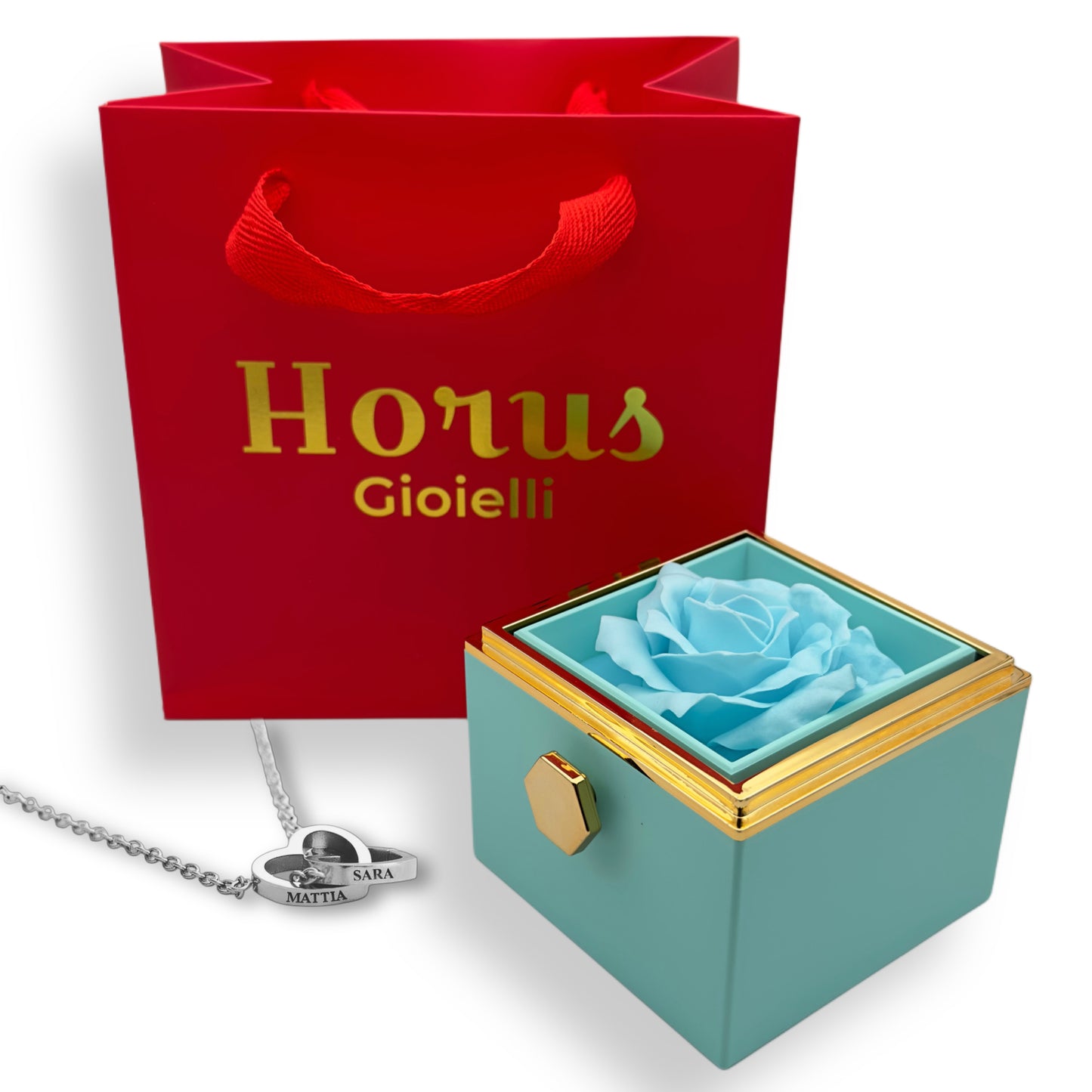 BOX ROSA ETERNA™ | Collana doppio cuore