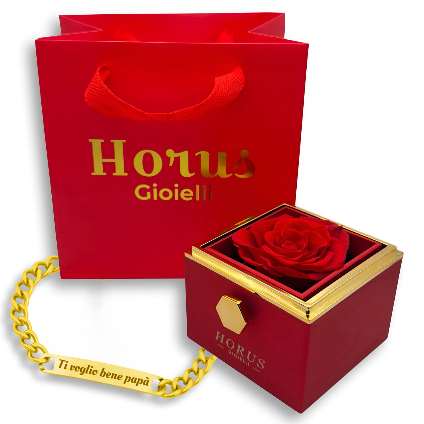 HORUS COFANETTO ROSA™ | Bracciale inciso