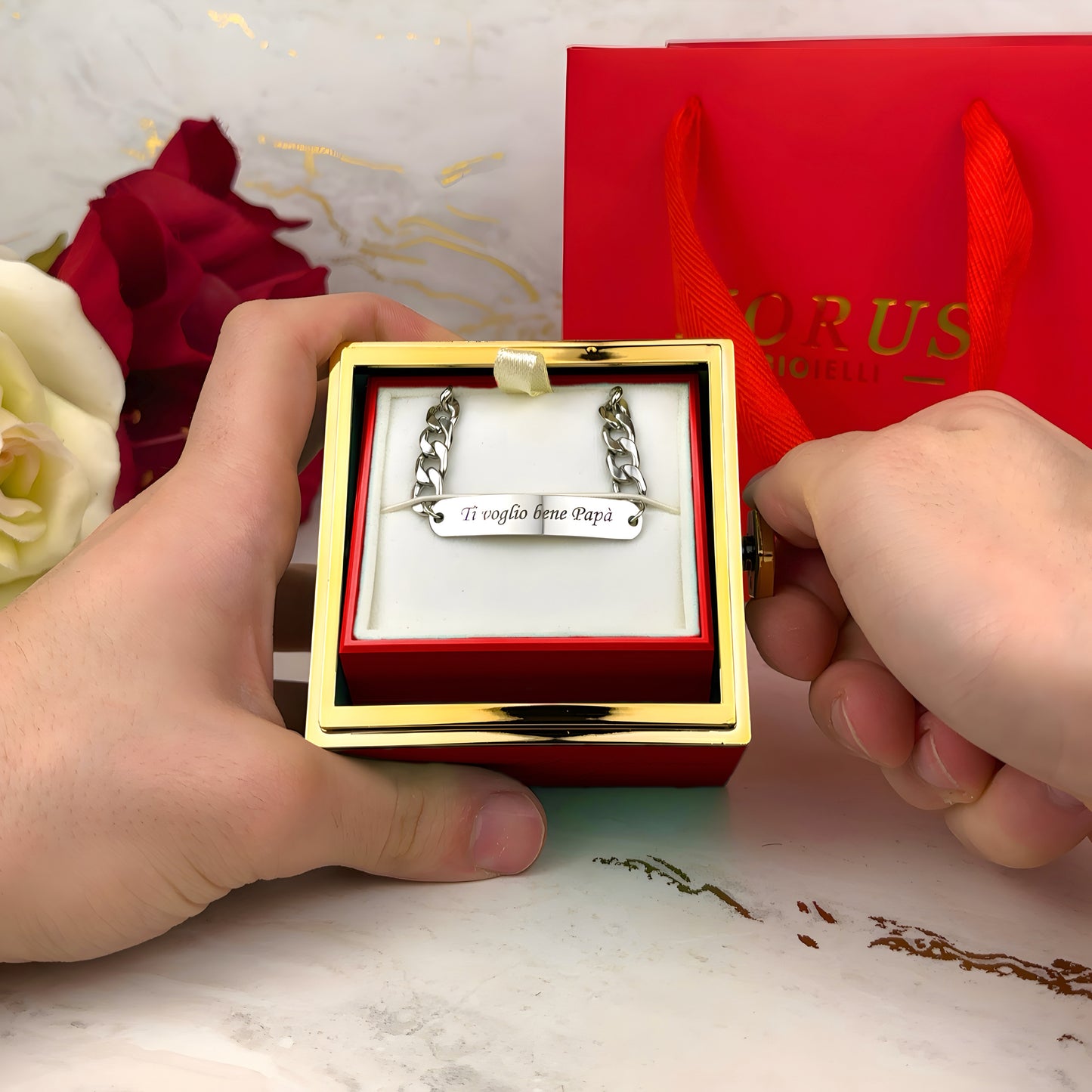 HORUS COFANETTO ROSA™ | Bracciale inciso