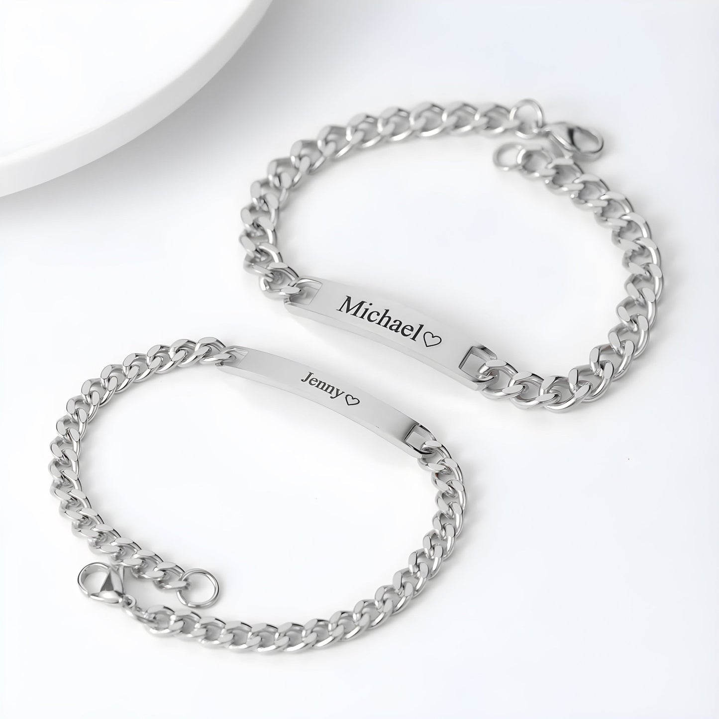 HORUS COFANETTO ROSA™ | Set bracciali incisi per coppie - Rosso / Argento 925