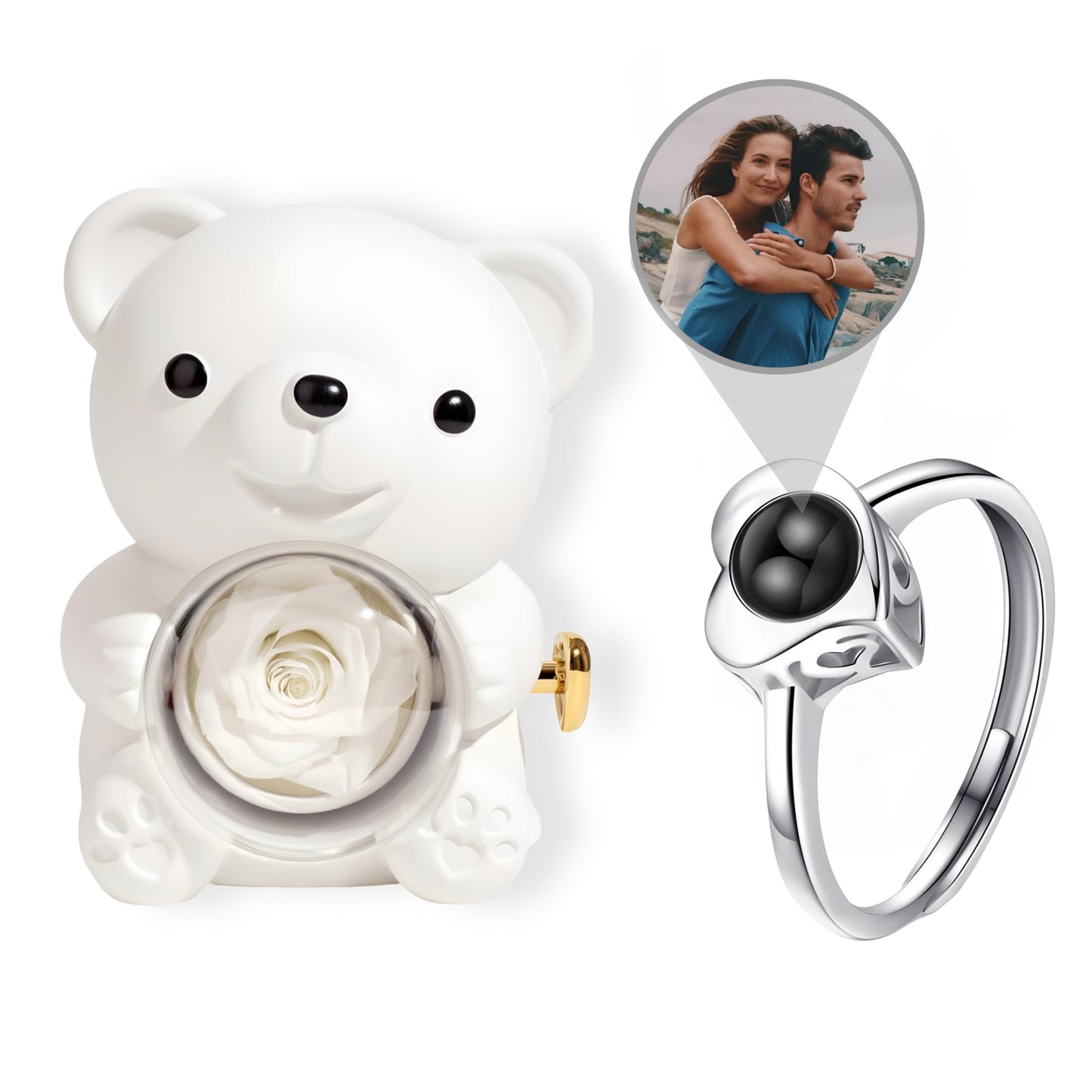 BOX ORSO ETERNO™ | Anello "Cuore Riflesso" con Microfoto
