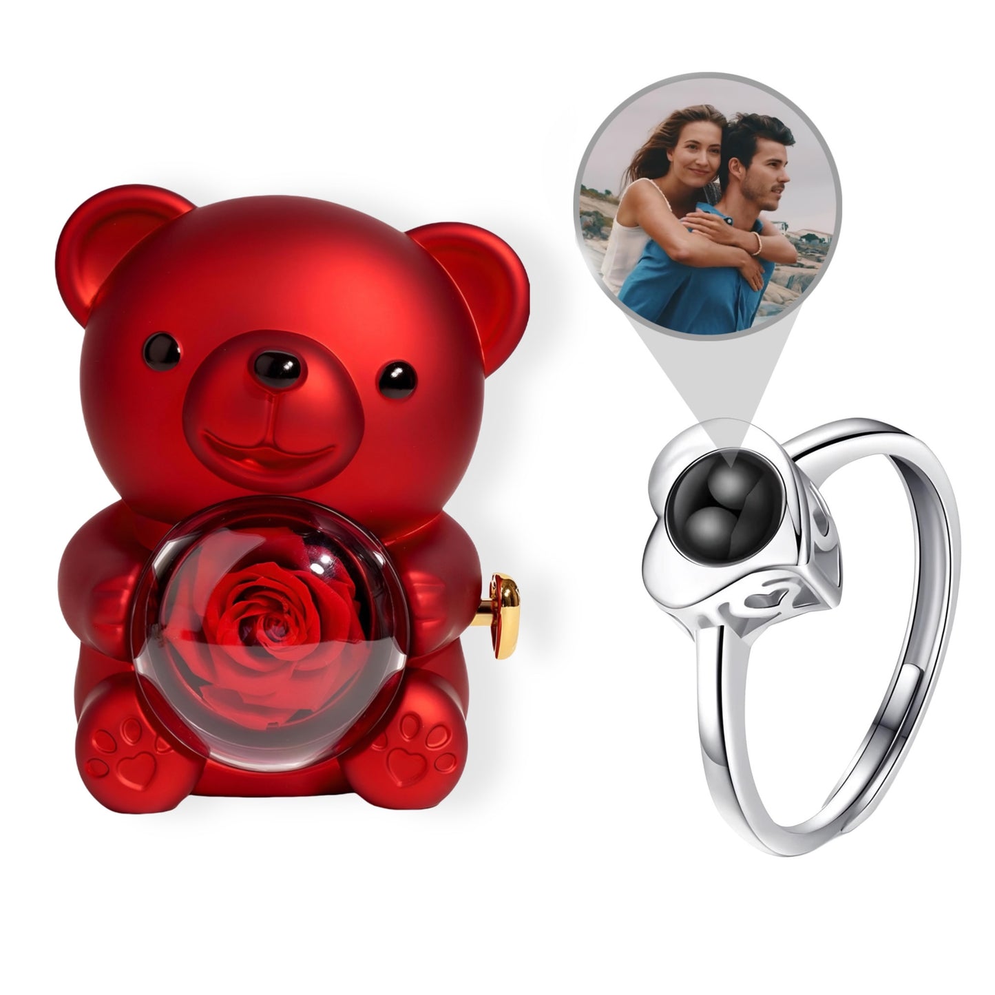 BOX ORSO ETERNO™ | Anello "Cuore Riflesso" con Microfoto