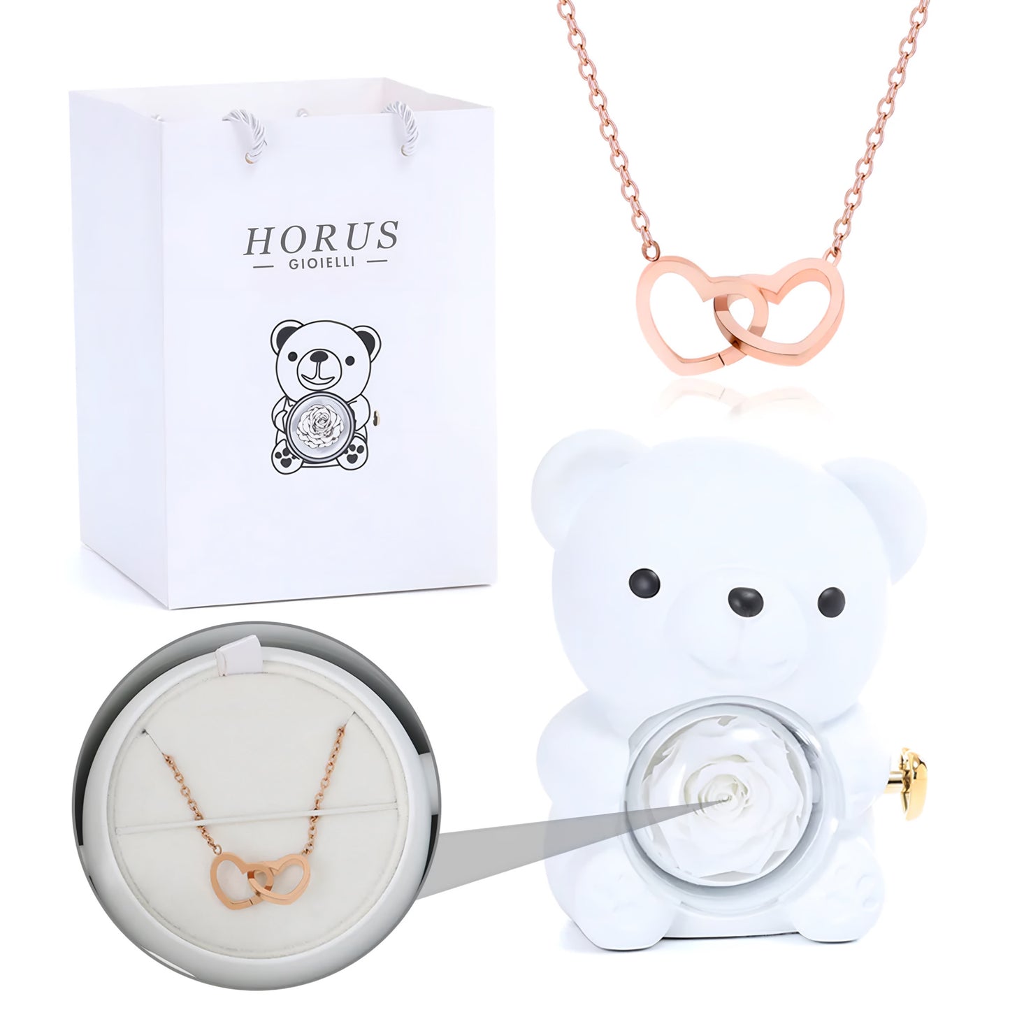 BOX ORSO ETERNO™ | Collana doppio cuore