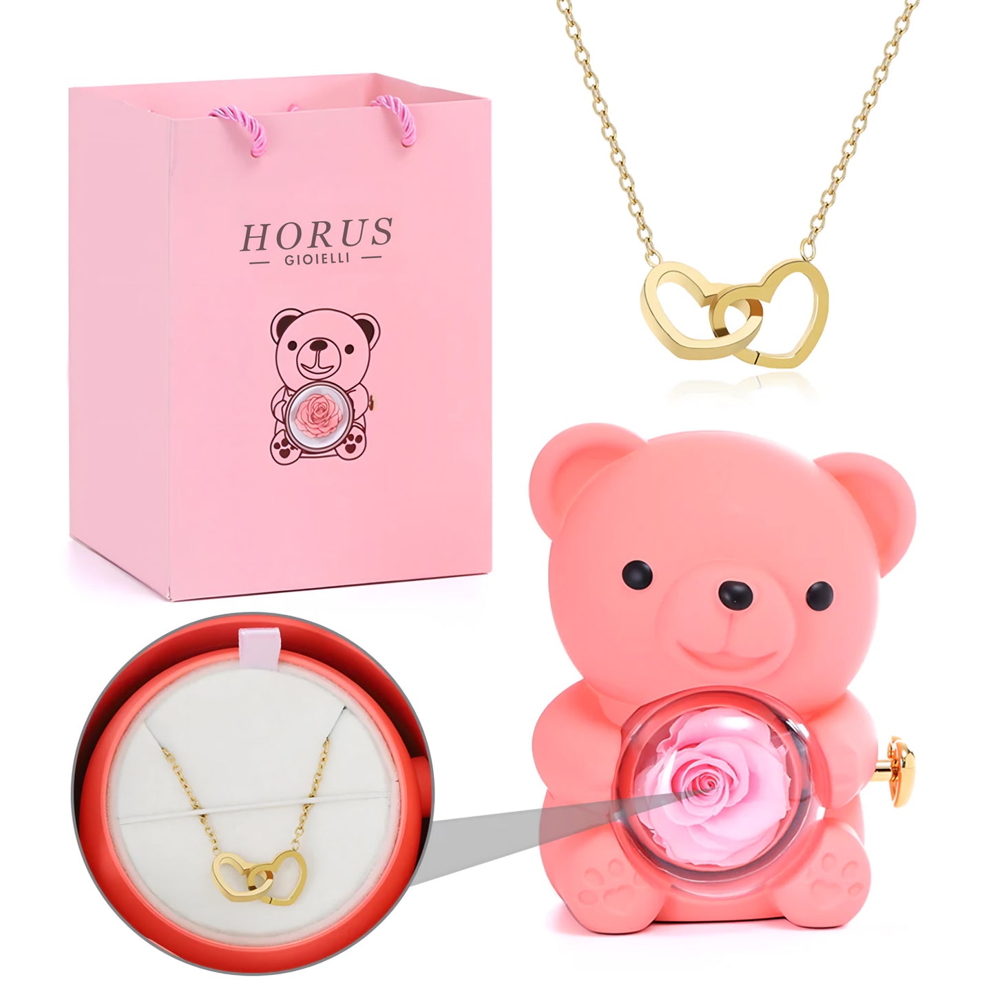 BOX ORSO ETERNO™ | Collana doppio cuore