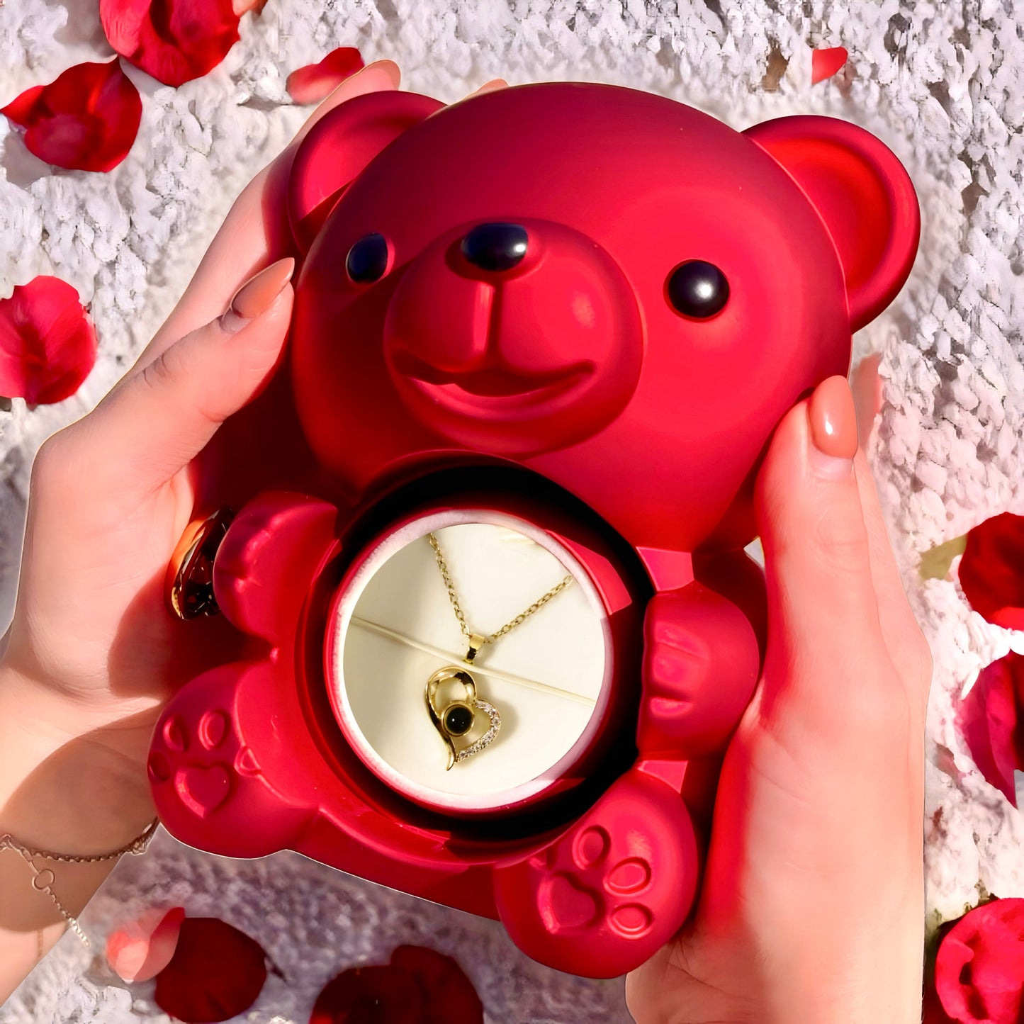 BOX ORSO ETERNO™ | Collana Cuore Zirconato con Microfoto