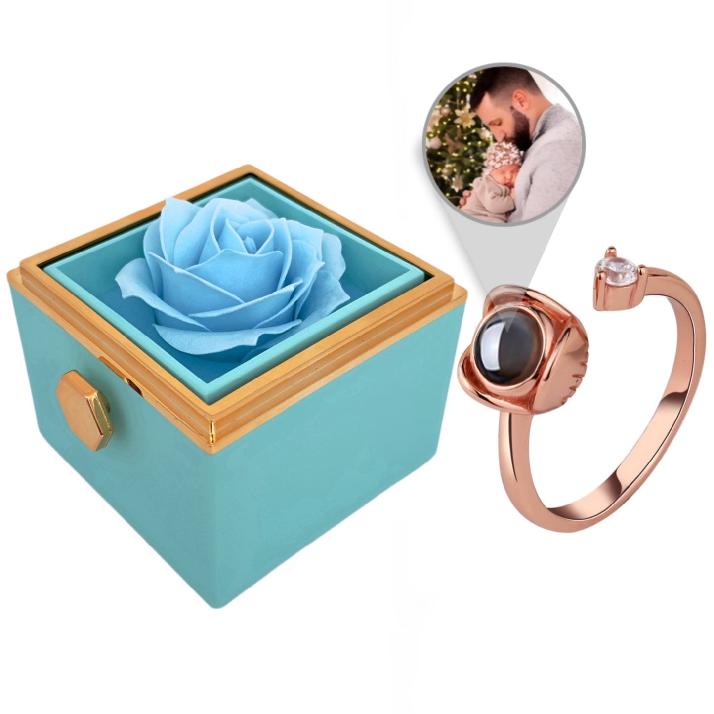 BOX ROSA ETERNA™ | Anello Riflesso con Microfoto