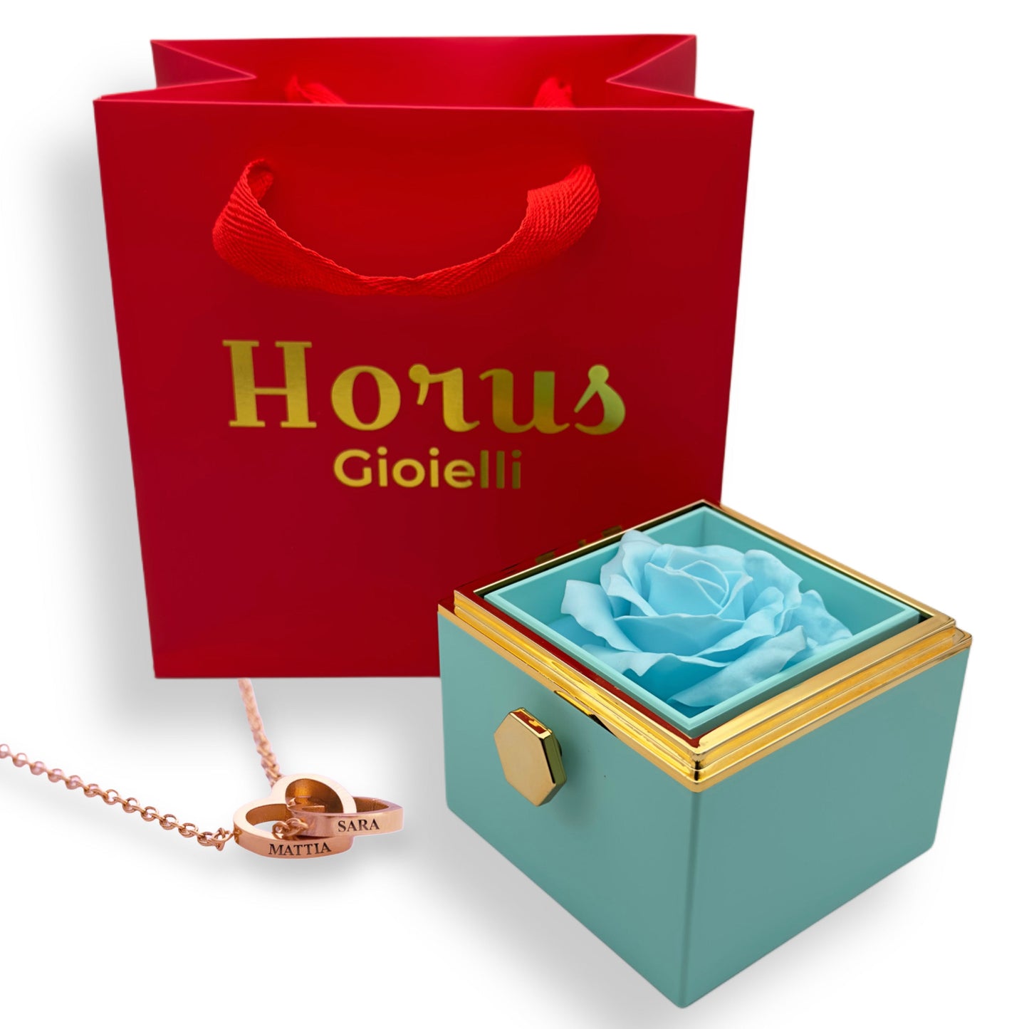 BOX ROSA ETERNA™ | Collana doppio cuore