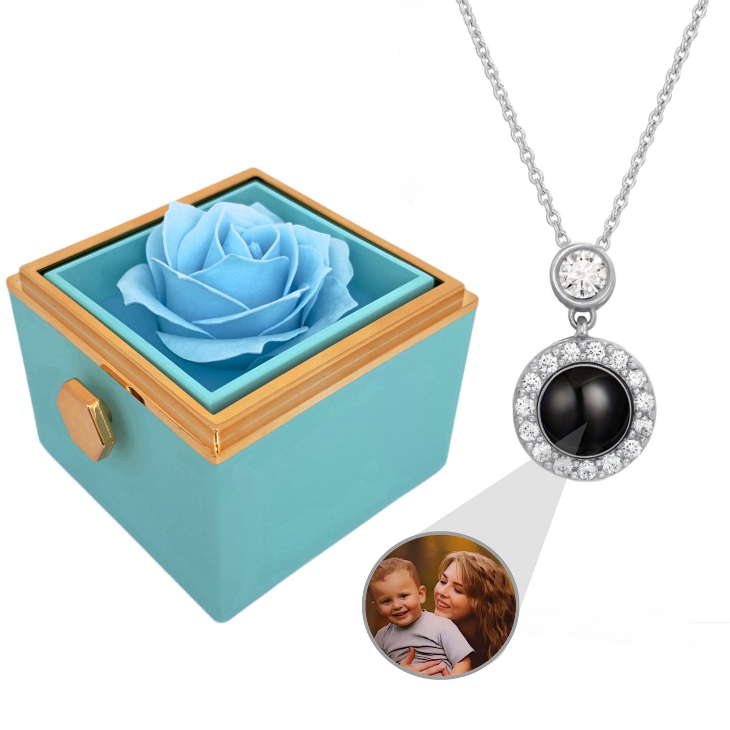 BOX ROSA ETERNA™ | Collana occhio zirconato con Microfoto