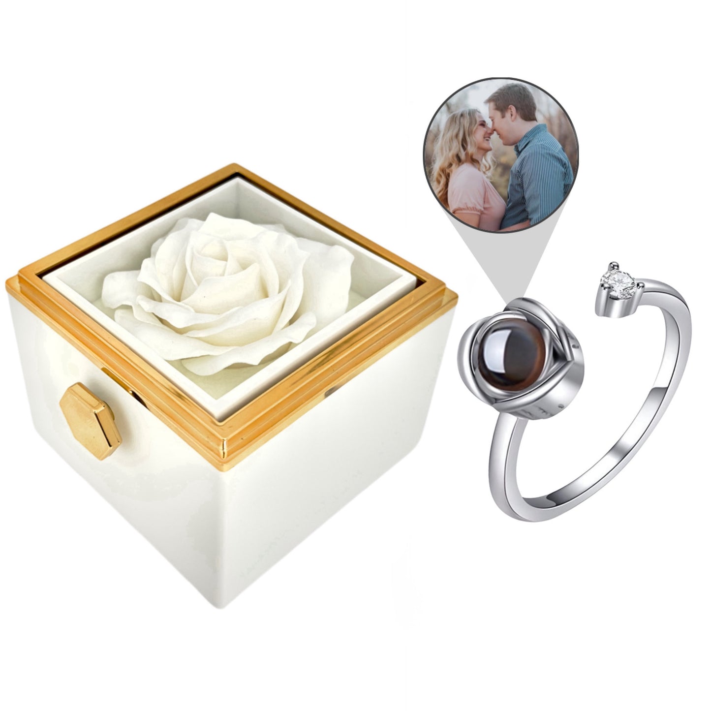 BOX ROSA ETERNA™ | Anello Riflesso con Microfoto