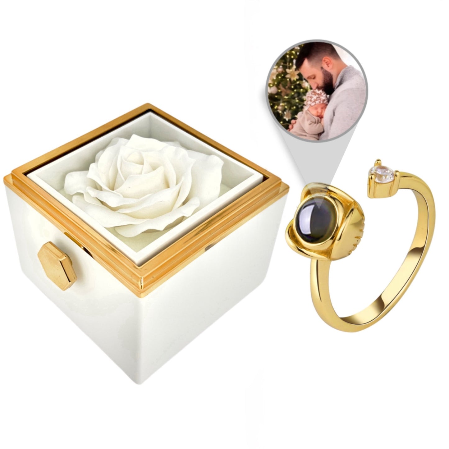 BOX ROSA ETERNA™ | Anello Riflesso con Microfoto