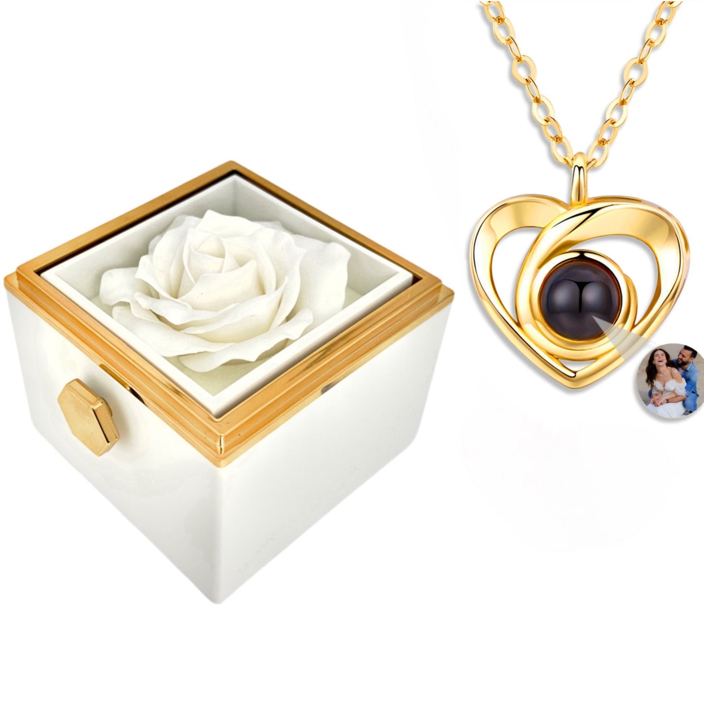 BOX ROSA ETERNA™ | Collana Cuore con Microfoto