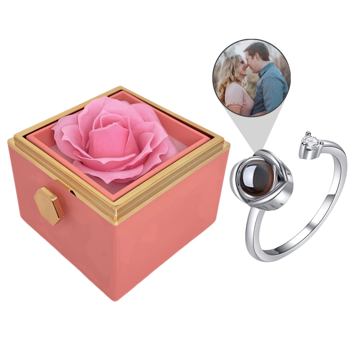 BOX ROSA ETERNA™ | Anello Riflesso con Microfoto