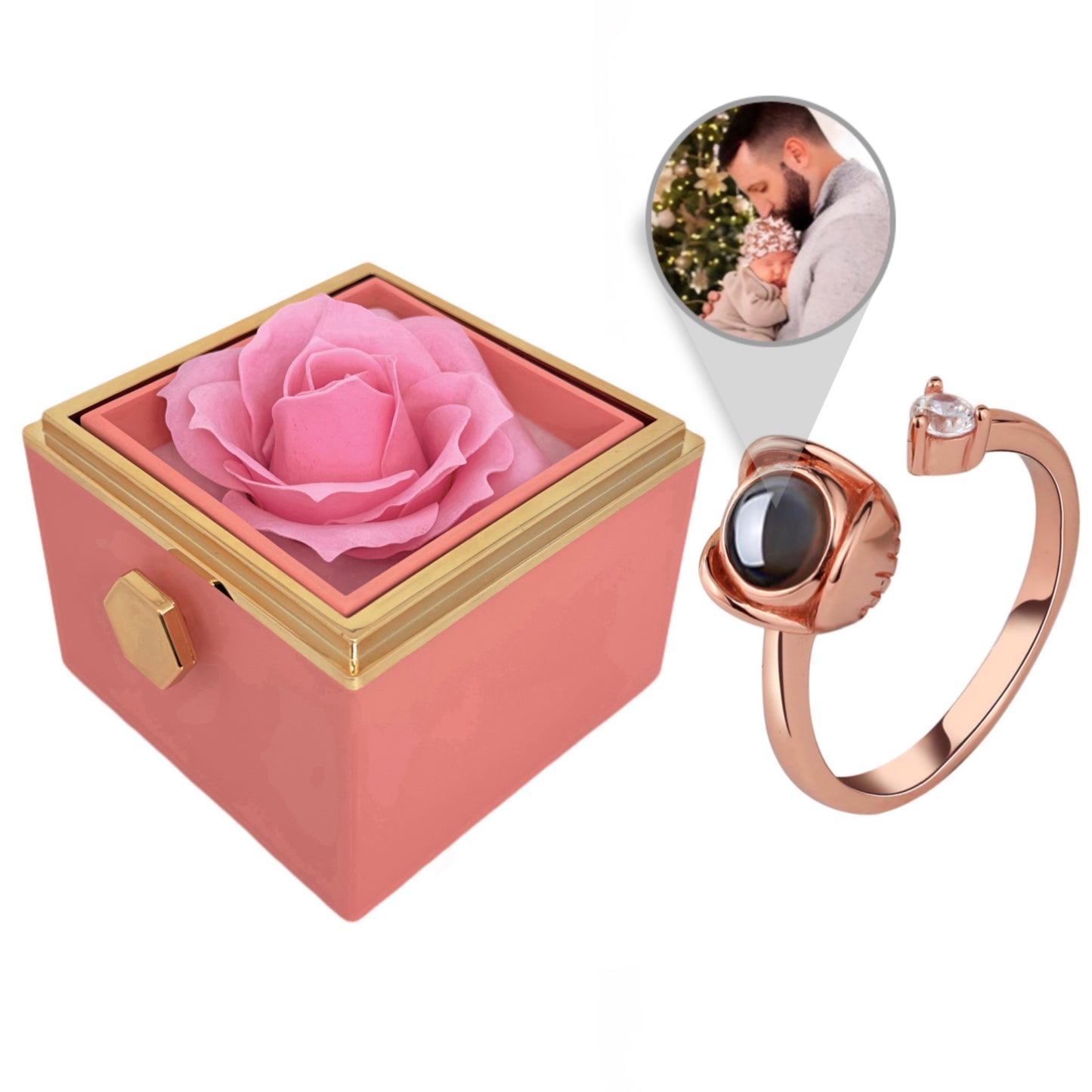 BOX ROSA ETERNA™ | Anello Riflesso con Microfoto