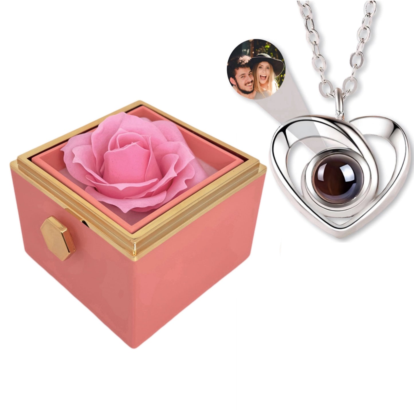 BOX ROSA ETERNA™ | Collana Cuore con Microfoto