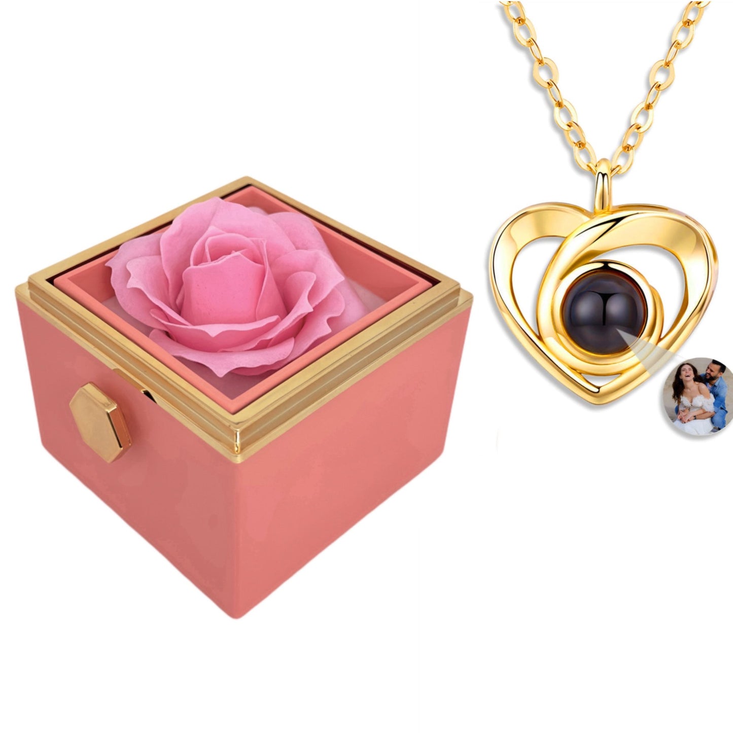 BOX ROSA ETERNA™ | Collana Cuore con Microfoto