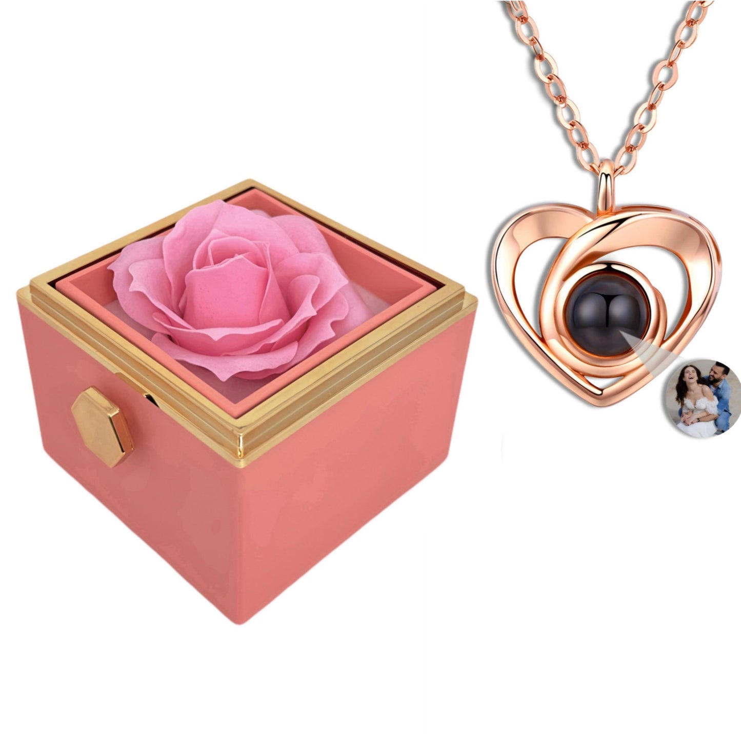 BOX ROSA ETERNA™ | Collana Cuore con Microfoto