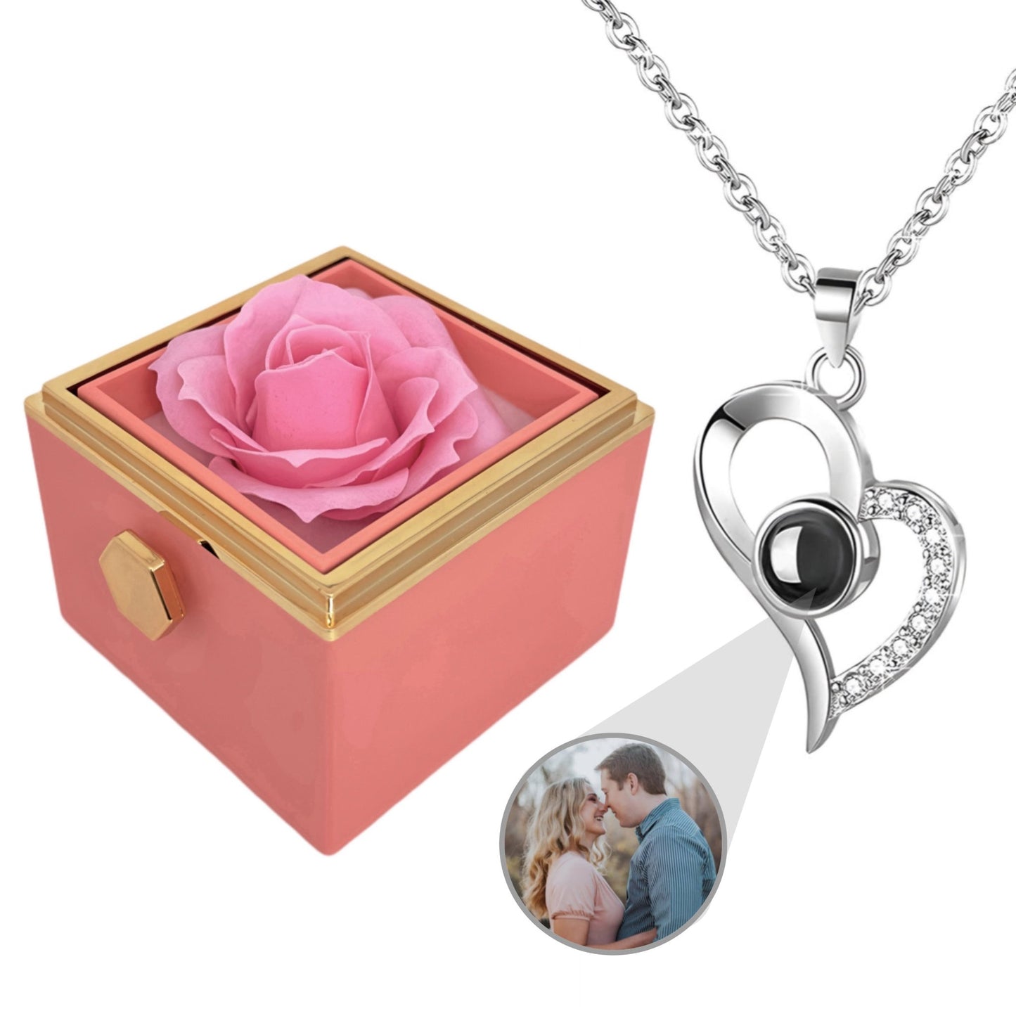 BOX ROSA ETERNA™ | Collana Cuore Zirconato con Microfoto