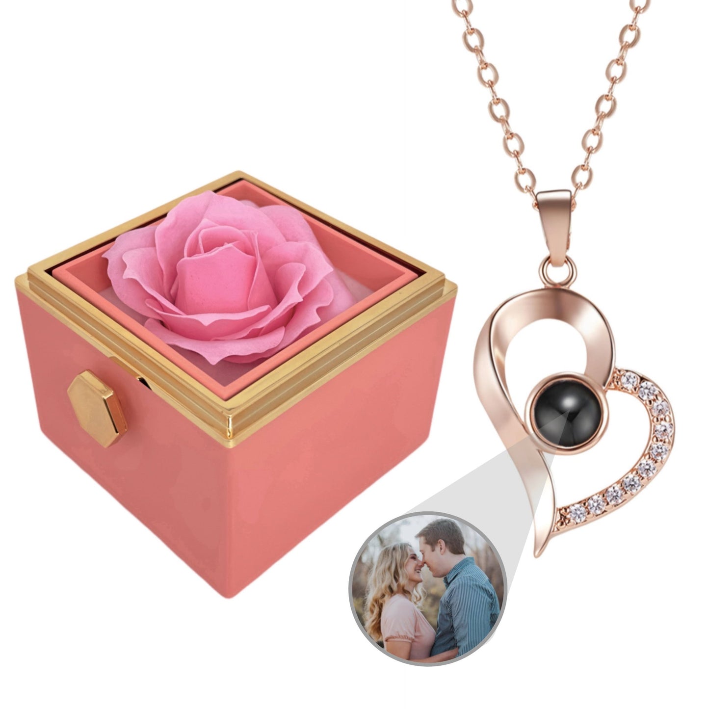 BOX ROSA ETERNA™ | Collana Cuore Zirconato con Microfoto