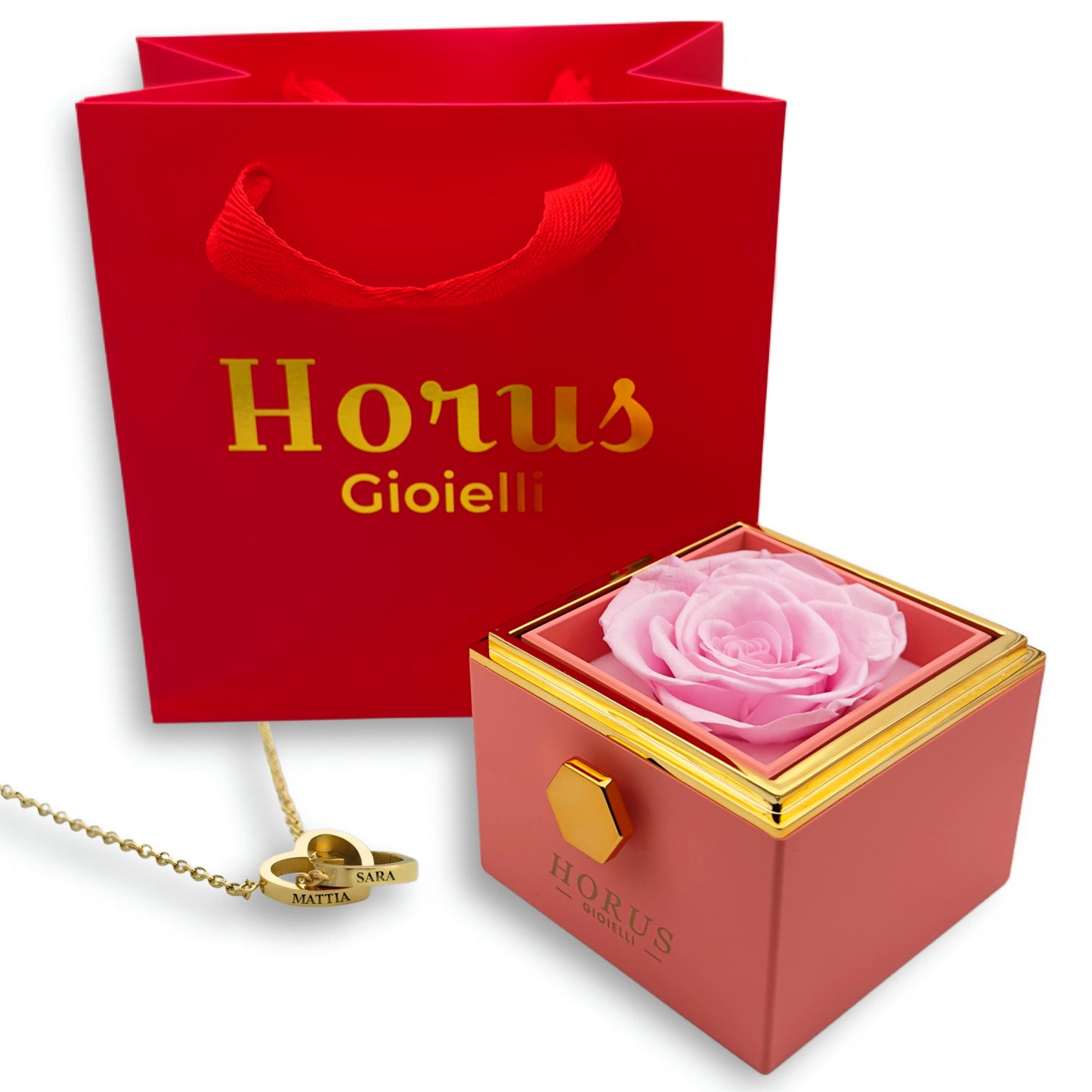 BOX ROSA ETERNA™ | Collana doppio cuore