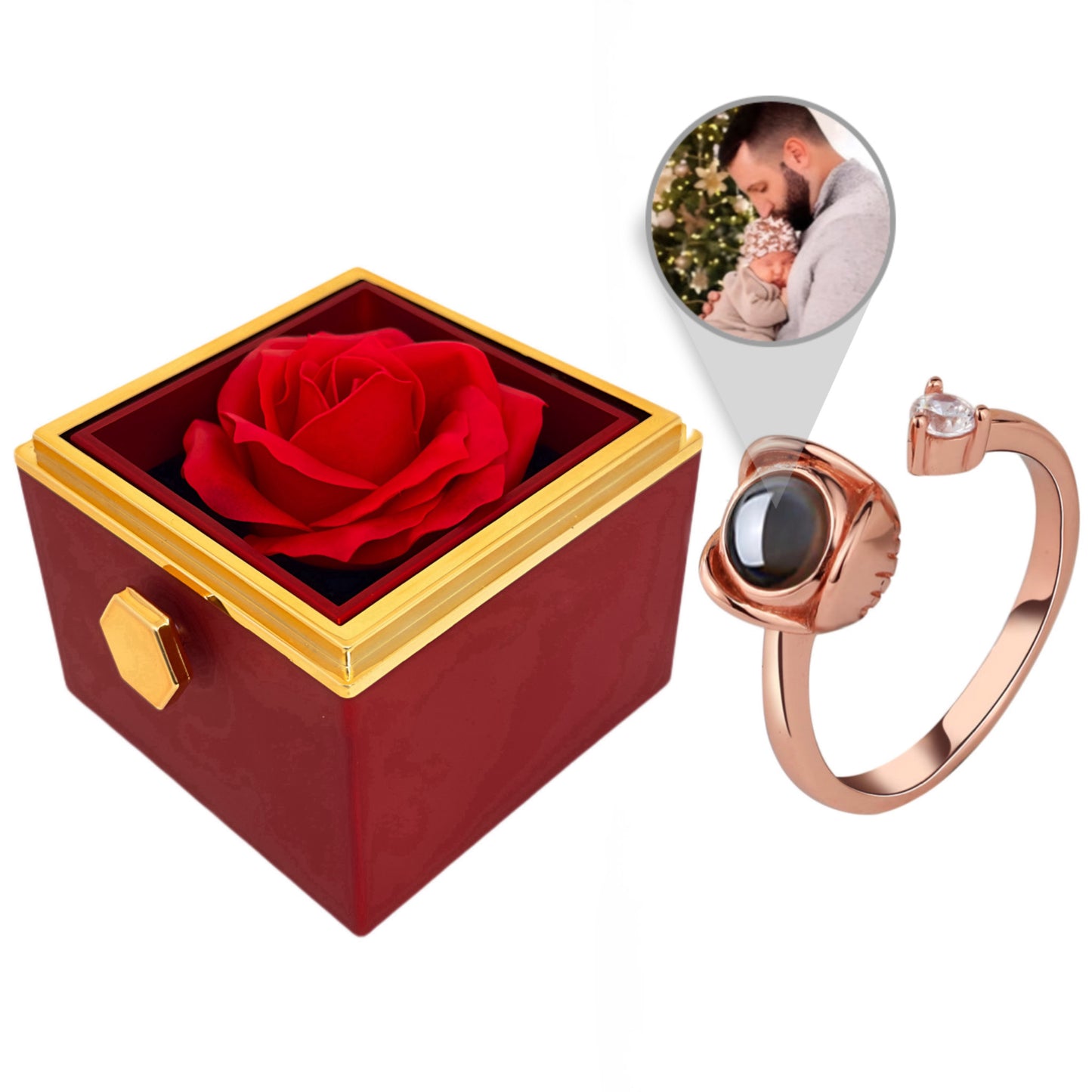 BOX ROSA ETERNA™ | Anello Riflesso con Microfoto