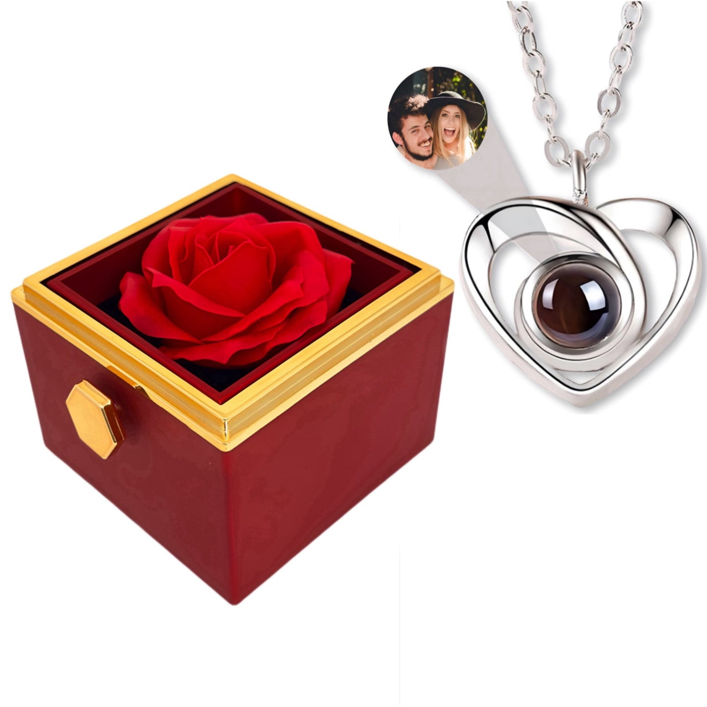 BOX ROSA ETERNA™ | Collana Cuore con Microfoto