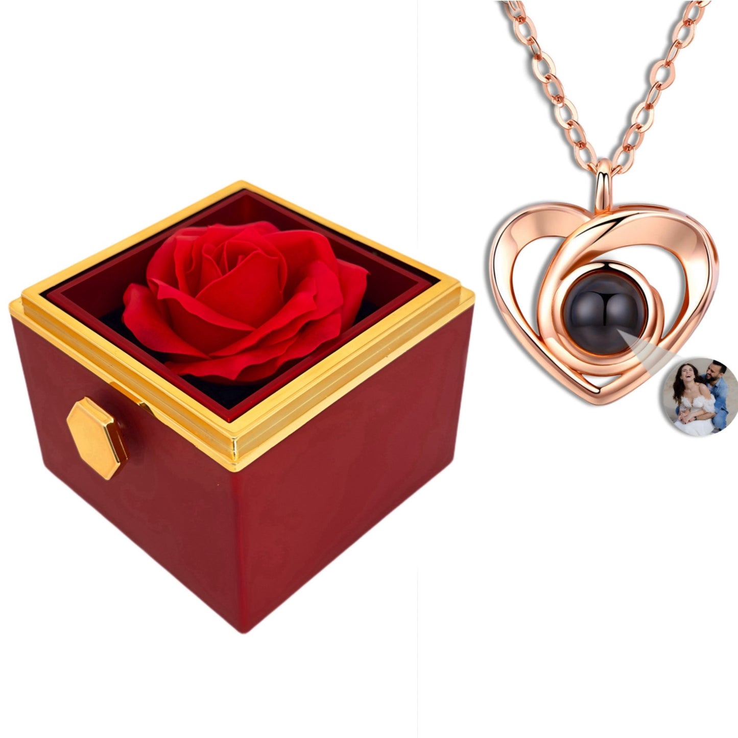 BOX ROSA ETERNA™ | Collana Cuore con Microfoto