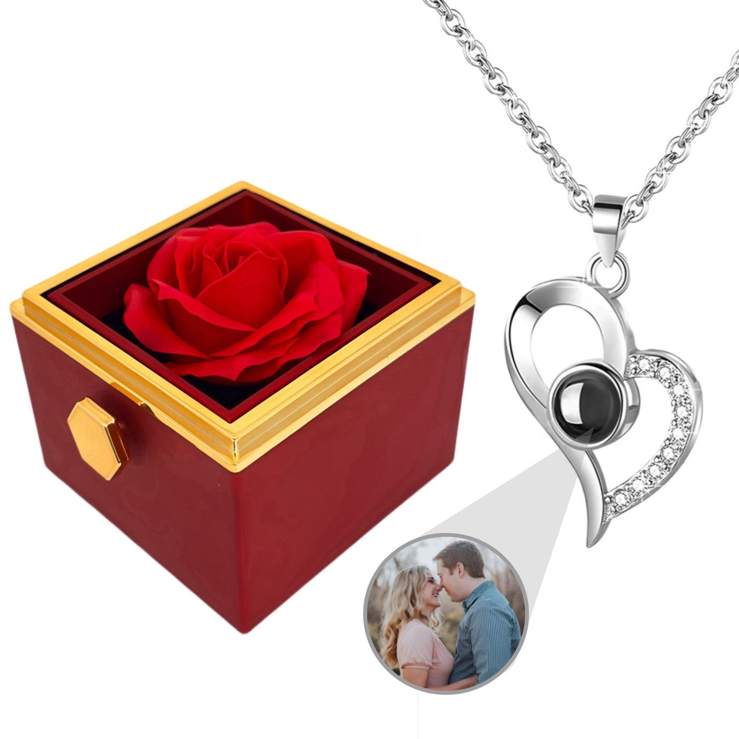BOX ROSA ETERNA™ | Collana Cuore Zirconato con Microfoto