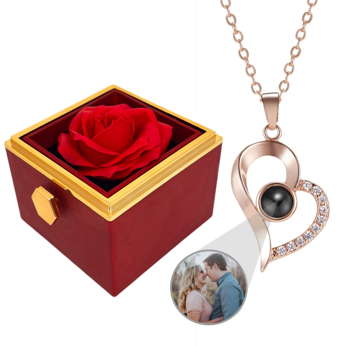 BOX ROSA ETERNA™ | Collana Cuore Zirconato con Microfoto