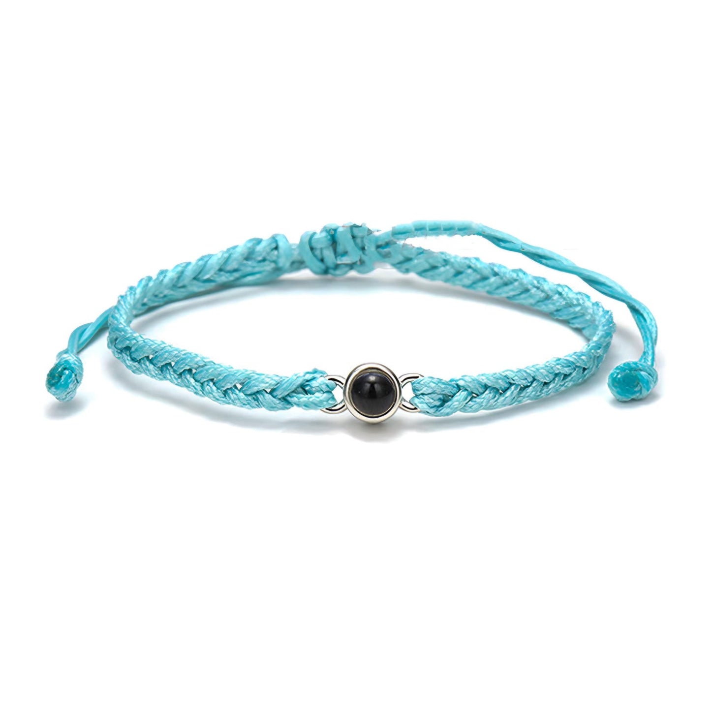 HORUS MOMENTS™ | Bracciale Corda con Microfoto - Azzurra / Argento