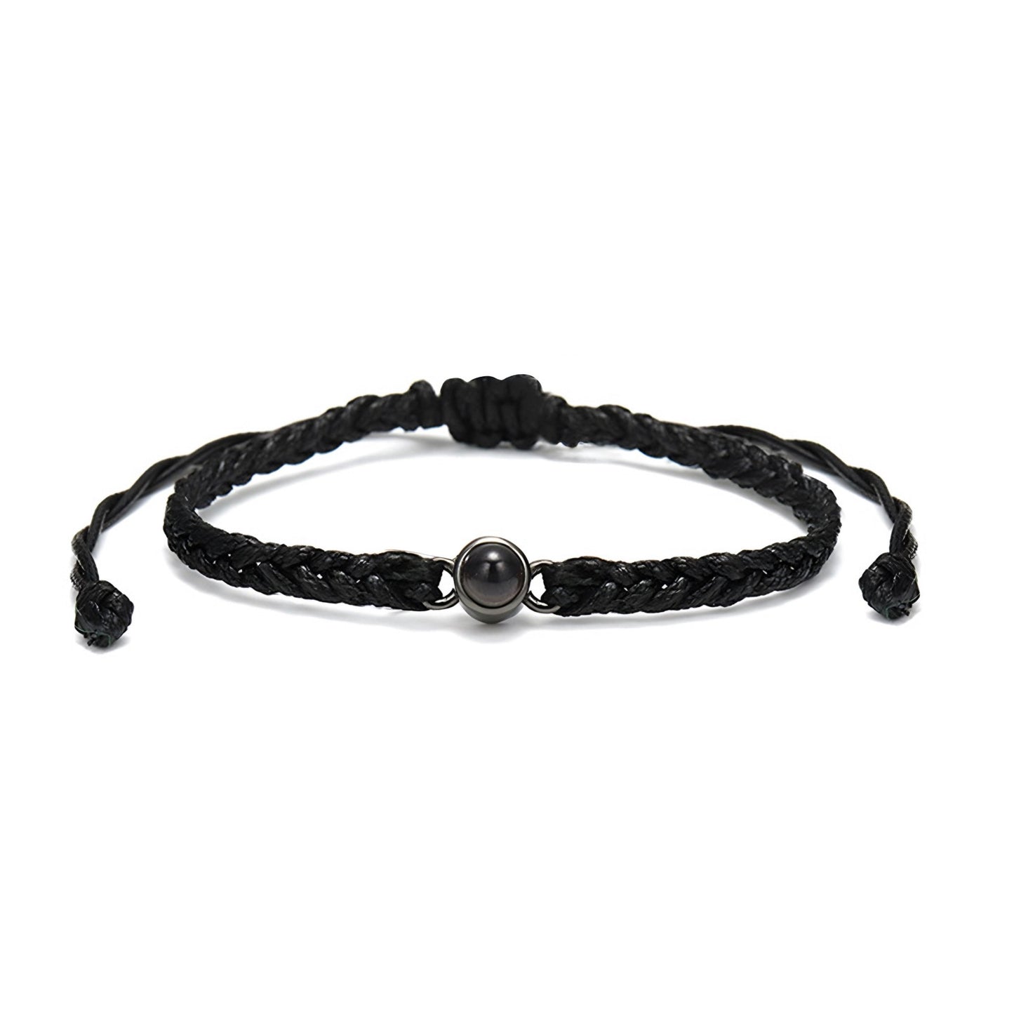 HORUS MOMENTS™ | Bracciale Corda con Microfoto - Nero / Nero