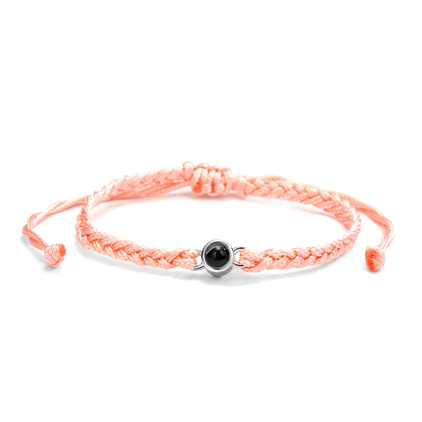 HORUS MOMENTS™ | Bracciale Corda con Microfoto - Rosa / Argento
