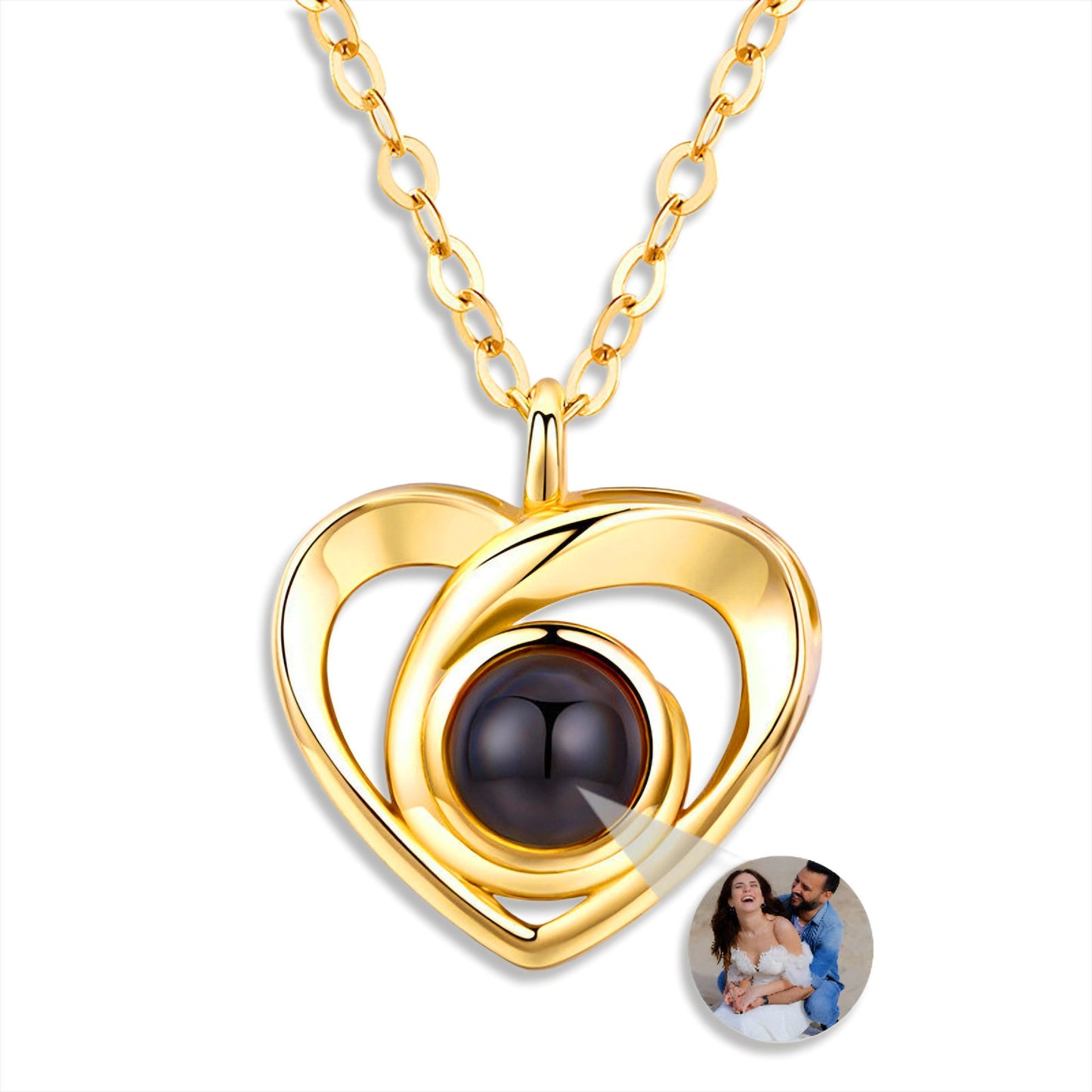 HORUS MOMENTS™ | Collana Cuore con Microfoto - Oro