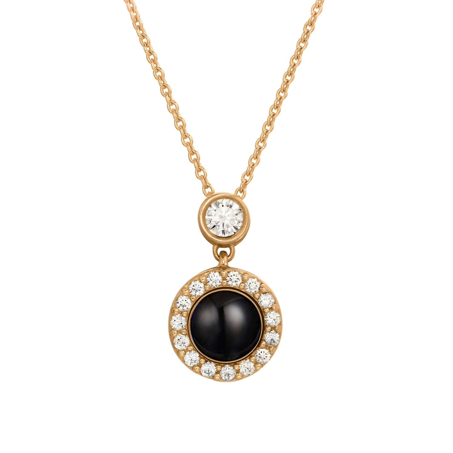 HORUS ORSO ROSA ETERNA™ | Collana occhio zirconato con Microfoto - Rosso / Oro 18K