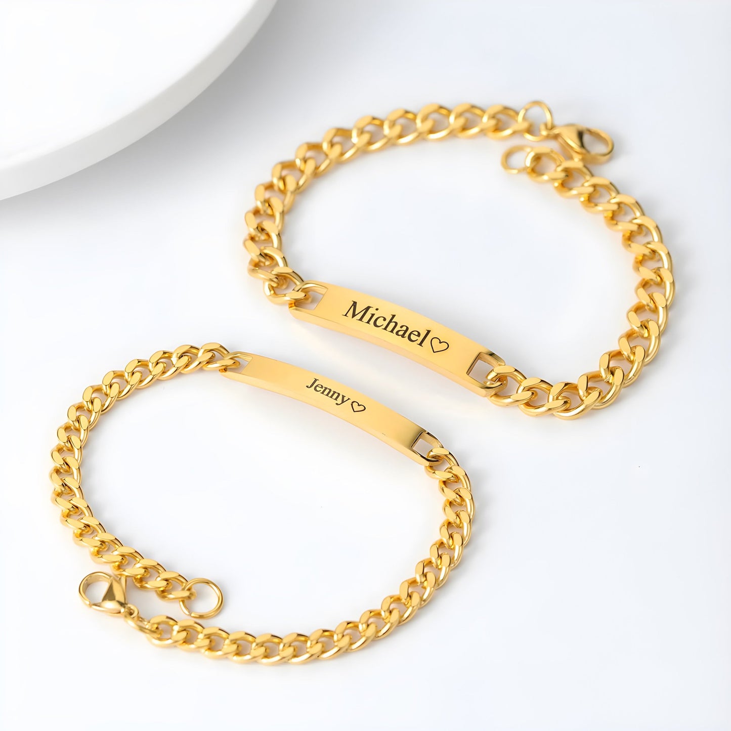 HORUS COFANETTO ROSA™ | Set bracciali incisi per coppie - Rosso / Argento 925