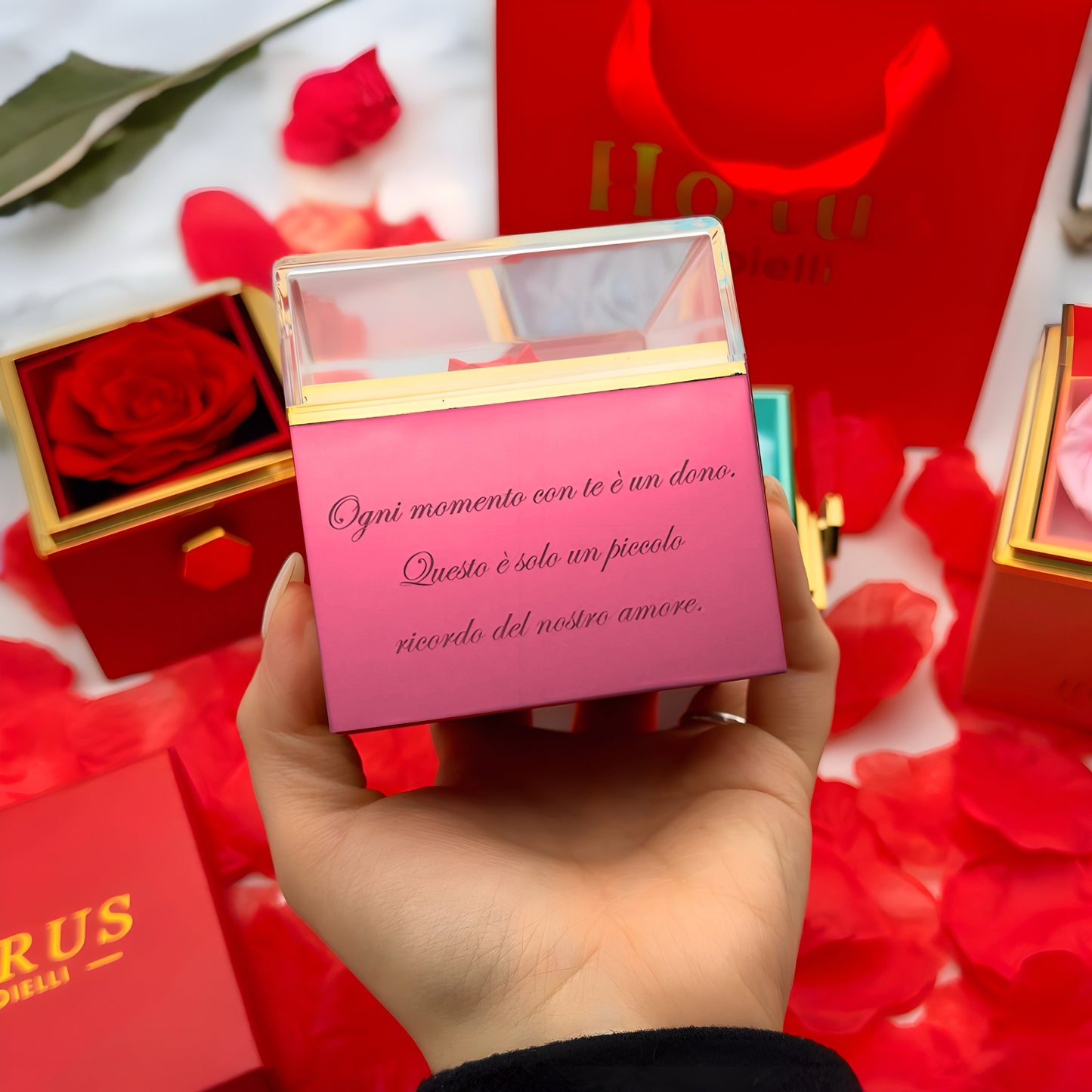 BOX ROSA ETERNA™ | Collana doppio cuore
