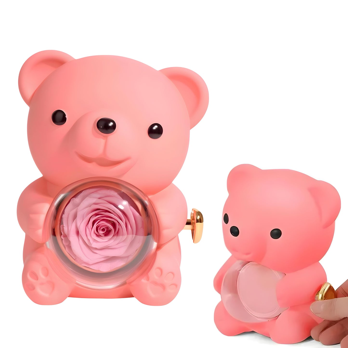 HORUS ORSO ROSA ETERNA™ | Collana Cuore Zirconato con Microfoto - Rosso / Oro 18K