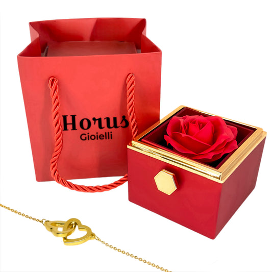 Rosa Eterna con Collana Personalizzata - Regalo Unico | Horus Store