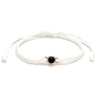 HORUS MOMENTS™ | Bracciale Corda con Microfoto - Bianco / Oro